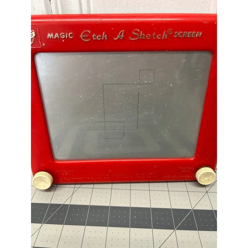 Vintage Etch A Sketch Red Magic Screen #505 Ohio Art Retro Toy Works